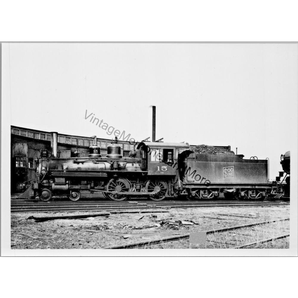 Vintage SOO Line Railroad 15 Steam Locomotive 5"X7" Real Photo T2-191